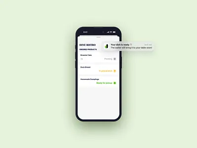DineCloud - Push Notification code digital food ios meal menu native notification order push qr scanner