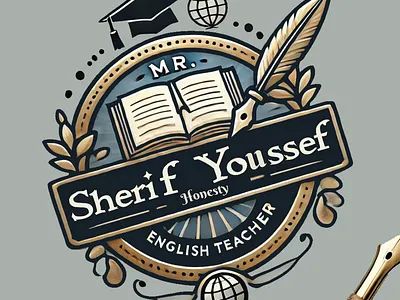 A logo for an English teacher with Adobe illustrator illustration