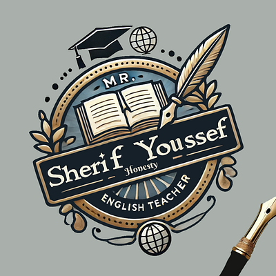 A logo for an English teacher with Adobe illustrator illustration