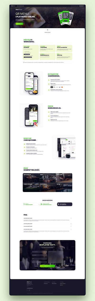 DineCloud - Landing Page bar digital dish food hospitality landing meal menu order page qr restaurant scan table