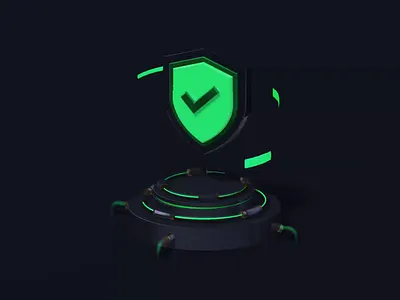 Tech Inspired - 3d Assets - Protection 3d icon 3dartworks 3dassets 3dcomposition animation cybtersecurity darkmode glassshield icon macroanimation neontheme protection shield