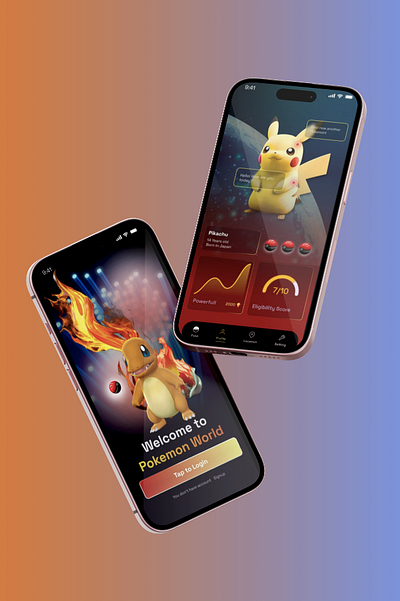 Pokemon Gaming Mobile App app figma game ios pokemon ui uiux ux