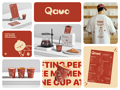 Branding & Packaging Design for Qavo Cafe brand brand guide brand identity brand studio branding cafe coffee coffee shop design drink espresso graphic design identity design label logo menu design packaging packaging design print restaurant branding