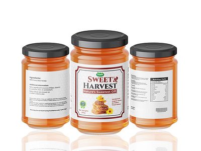 Sweet Harvest Honey Jar Label Design graphic design sticker