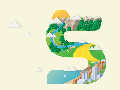 S world city green initiative isometric letter s skanska world