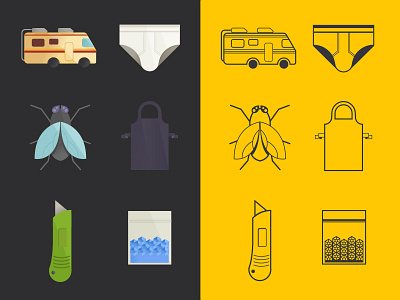 Breaking Bad icon set. breaking bad flat handmade icon icon set icons