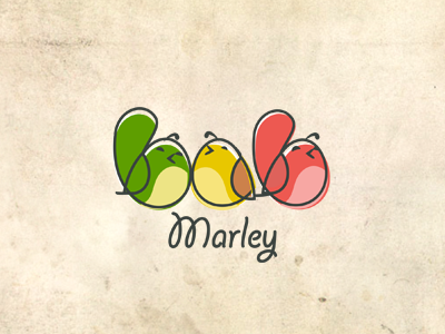 Three Little Birds birds bob illustration logo marley music