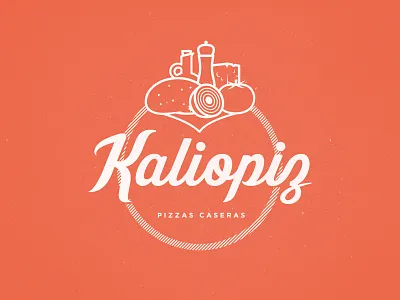 Kaliopiz Logo: Alternative 1 brand food homemade ingredients logo pizza thirsty type vintage