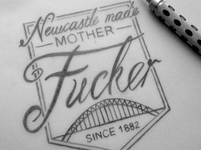 Newcastle made graphic design logo sketck type typeaday typography wip