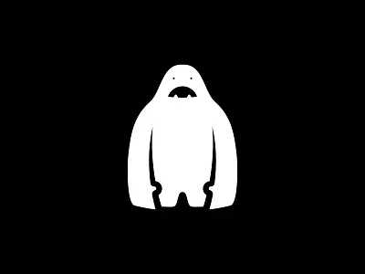 Yeti beast brand illustration logo one color snowman yeti