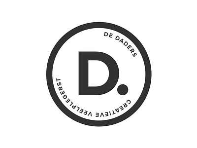 De Daders sticker black and white circle clean d round sticker