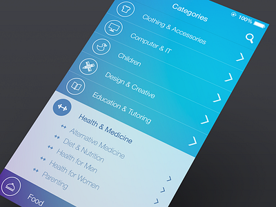 UI Design categories ios7 iphone subcategories ui