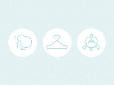 Icons Set birds hanger icon love woman