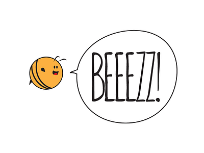 Fat Beeezz! balloon bee big fat funny logo small yellow