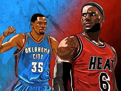 MVP Race basketball heat illustration kd kevin durant lebron james miami mvp nba okc race thunder