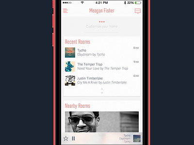 Soundrop Ios Home ios7 music player soundrop ui ux