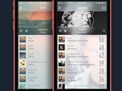 Soundrop Ios Room ios7 music player soundrop ui ux