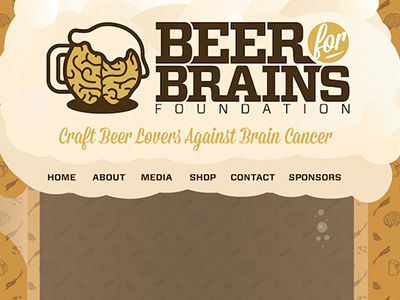 Beer for Brains Foundation Project beer branding charity. type illustration logo rebrand website