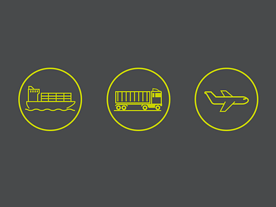 Transport Icon Set icon plane ship transport truck