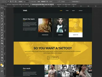 inkd. parallax studio tattoo yellow