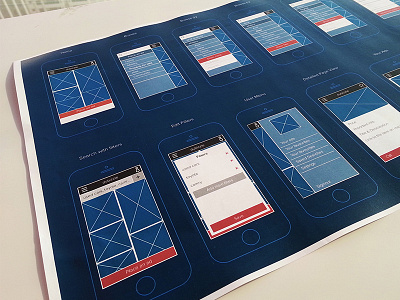 Work in progress iOS app app blue blue prints frames in ios mobile progress screens wireframes work