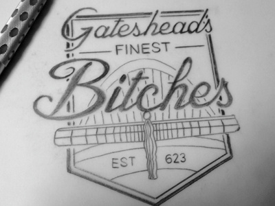 Gatesheads Finest graphic design logo sketck type typeaday typography wip