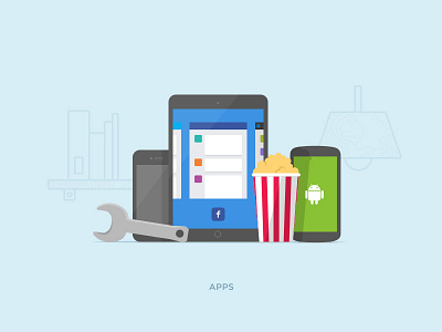 Apps & stuff apps illustration new popcorn website