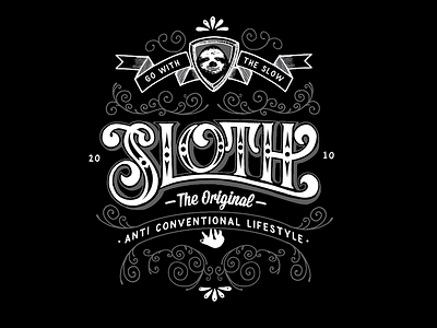 Sloth Wear apparel handlettering lettering t shirt type