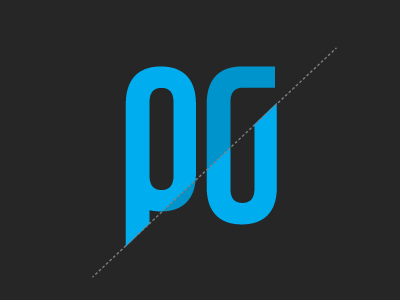 PG logo balance blue custom font g letterplay logo p