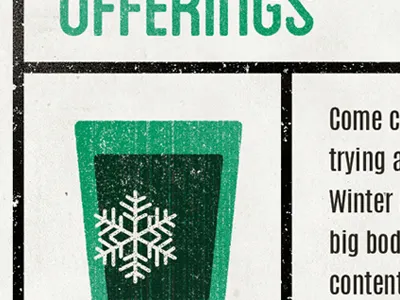 Winter Beer beer cup glass green