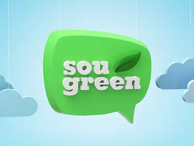 Sou Green 3d argument balloon chat cloud clouds dialog leave logo luxology modo type