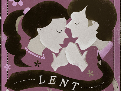 Lent e-book icon drawing illustration portrait vintage