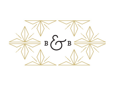 Bangles & Bungalows b diamond floral logo mark origami pattern typography