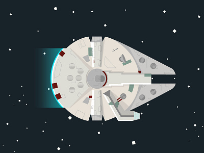 Millennium Falcon 2d falcon illustration millennium space spaceship star stars wars