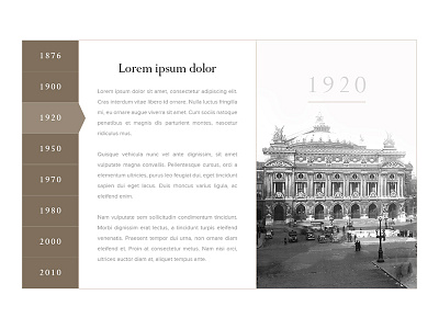 History page brand history old story timeline years