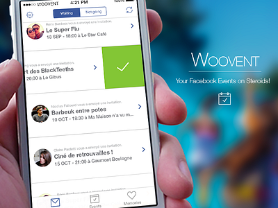 Woovent_Invitations app blue event facebook flat ios ios7 iphone nicolas fallourd ui ux woovent