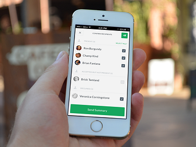 MeetingHero: Confirm Recipients of Summary Email app ios iphone iphone 5s iphone app mobile mobile app