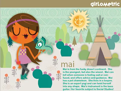 Mai's World cactus chameleon character dessert girl mai sun