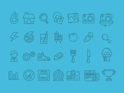 MOAR Healthy livin' apple camera carrot chicken fork grain ice cream knife news shoe target trophy