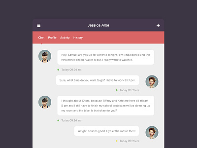 Chat/Messenger Widget app chat clean easy flat interface messenger simple ui ux website widget