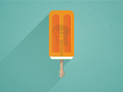 Guitar Pop clean complimentary flat forced connection fun guitar illustration music popsicle