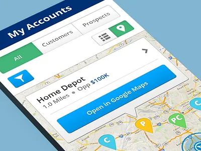 Mobile App app design filter iphone map mobile my account pins tabs toggle ui ux