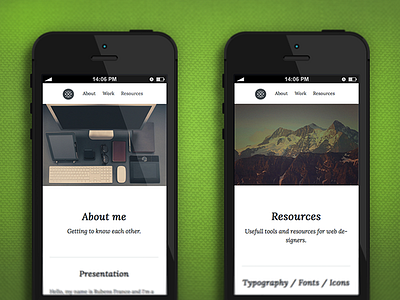 Iphone website view css design hero html5 mobile navigation personal portfolio responsive typography web design