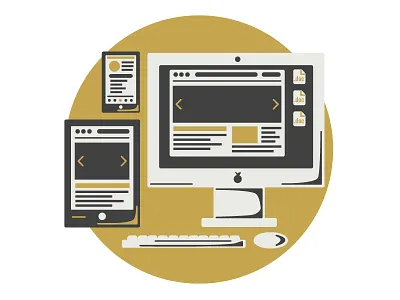 Web And Mobile Vector Illustration For Hoodzpah Site Refresh app computer destop illustration ipad iphone mac mobile phone vector web website