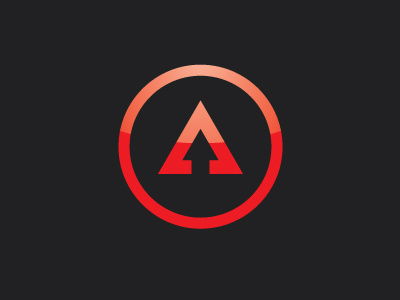 Elevator proposal (A) a arrow circle elevator identity logo red up