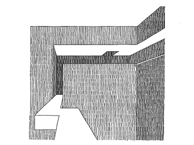 Interior 1 architectural bw drawing illustration ink interior pen