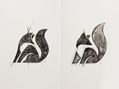 Fox Sketches george bokhua logo mark milash sketches symbol