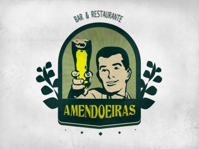 Amendoeiras bar frelancer green logo restaurant retro retro bar sixties snackbar vintage vintage bar vintage logo