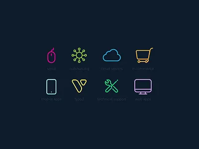 Rwl Icons color colorful colourful icons line minimal olle ollestudio ploch simple webdesign