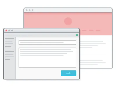 WordPress Illustration blog cms fields flat illustration inputs pastel publish red wordpress